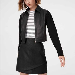 Club Monaco Yolande Leather Jacket, Black NWT